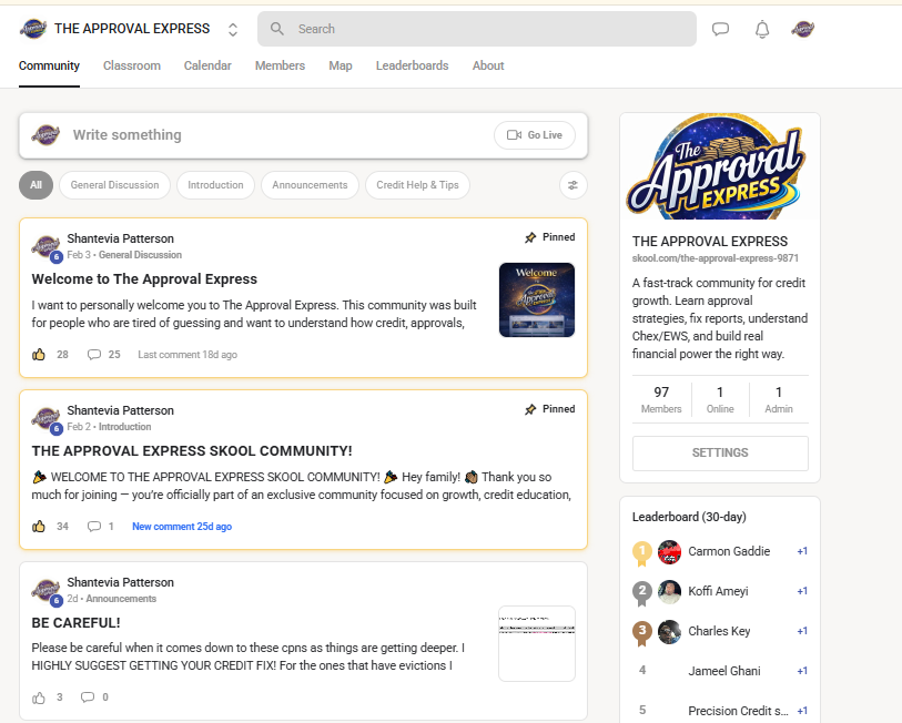 The Approval Express — Community Feed